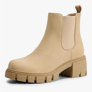 Dream Pairs Beige Ankle Booties